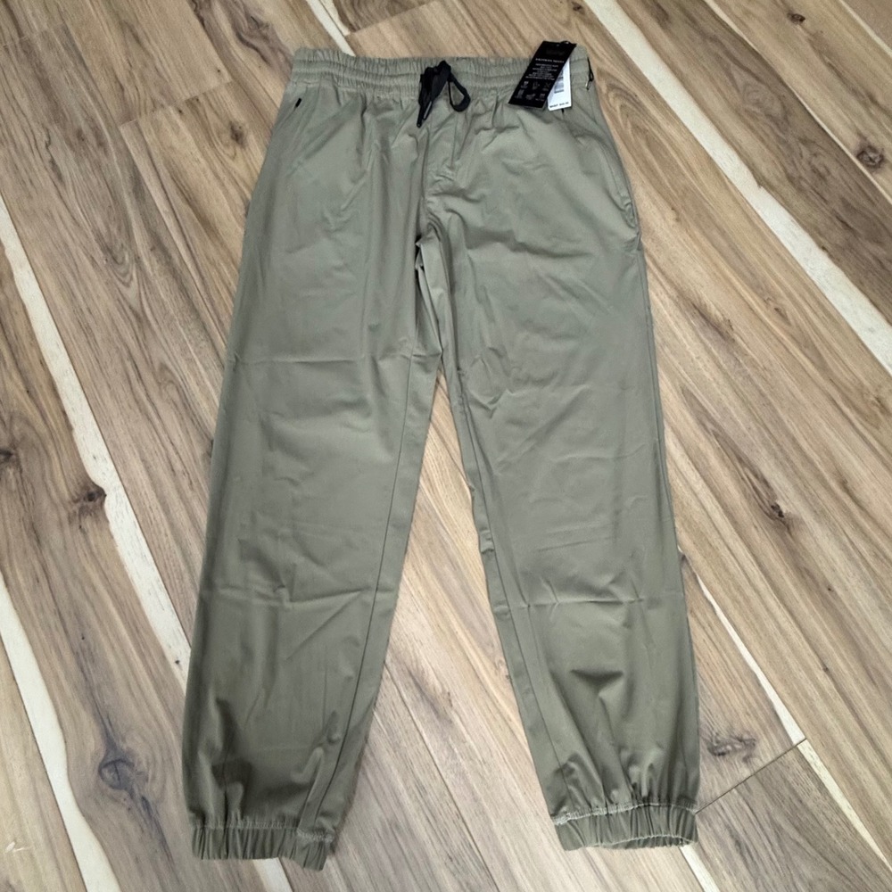 Tahari Sport Motion Tech Mens Jogger Pants Khaki M/M‎ Performance Stretch